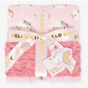 Posh Peanut Pastel Pink Hello Kitty Luxette Ruffled Minky Patoo Blanket